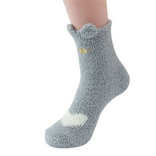 Slippers Socks Women's Coral Fleece Socks Fluffy Warm Socks Card Thickened Sleeping Plush Socks Cat Claw Cross-Border Amazon