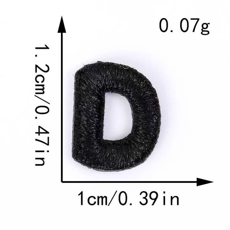 跨境电脑刺绣布贴黑白小数字字母服装辅料补丁贴DIY装饰贴刺绣贴|undefined