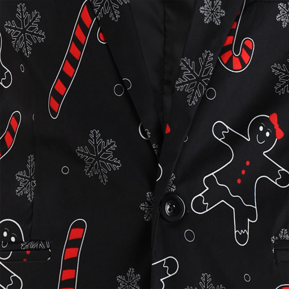 Men's Suit Jacket Christmas Print Single Blazer For Men_voghion.com