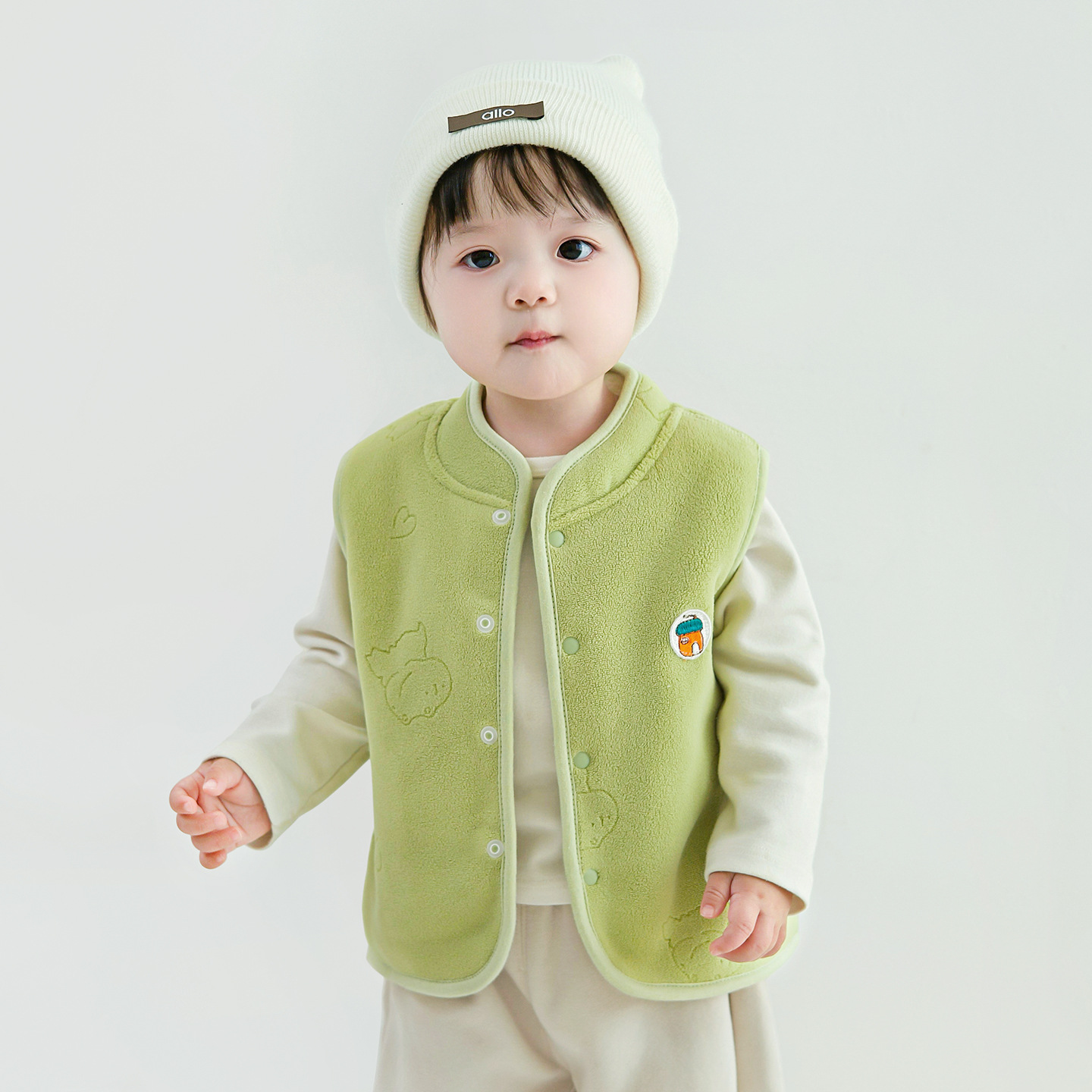 Chaleco de bebé otoño y invierno para niños con terciopelo caliente para hombros para niños y niñas de 1 año y 2 años para niños pequeños chaleco de bebé