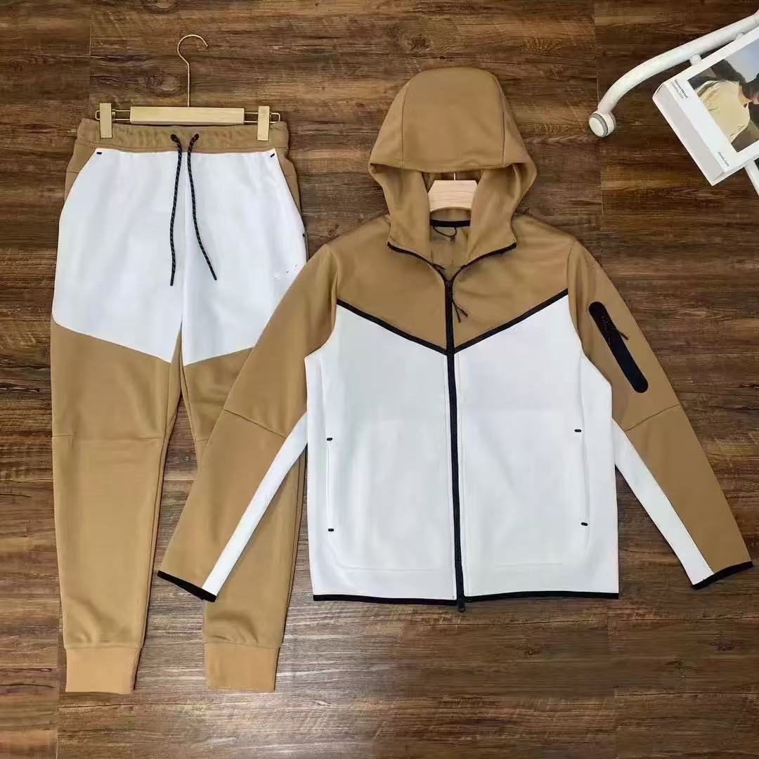 Camiseta con cremallera encapuchada transfronteriza para hombres primavera y otoño nueva chaqueta casual de ropa deportiva, pantalones de pies pequeños, dos piezas