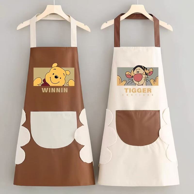 Cartoon Apron for Home Kitchen, Waterproof and Oil-Proof Coverall, Unisex, Cute Bear and Tigger Pattern Work Clothes Cartoon Apron for Home Kitchen, Waterproof and Oil-Proof Coverall, Unisex, Cute Bear and Tigger Pattern Work Clothes