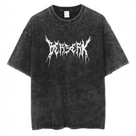 Harajuku Anime Print T-Shirt Men Streetwear Vintage Black Ts