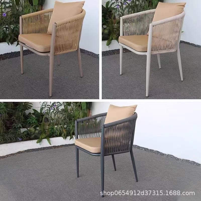 silla de caña de patio respaldo de aluminio al aire libre silla de caña terraza patio al aire libre silla de caña de jardín