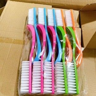 Multi-kinetic shoe brush decontamination washing shoes monochrome shoe brush 1 yuan 2 yuan wholesale plastic long handle bristle department store cleaning brush