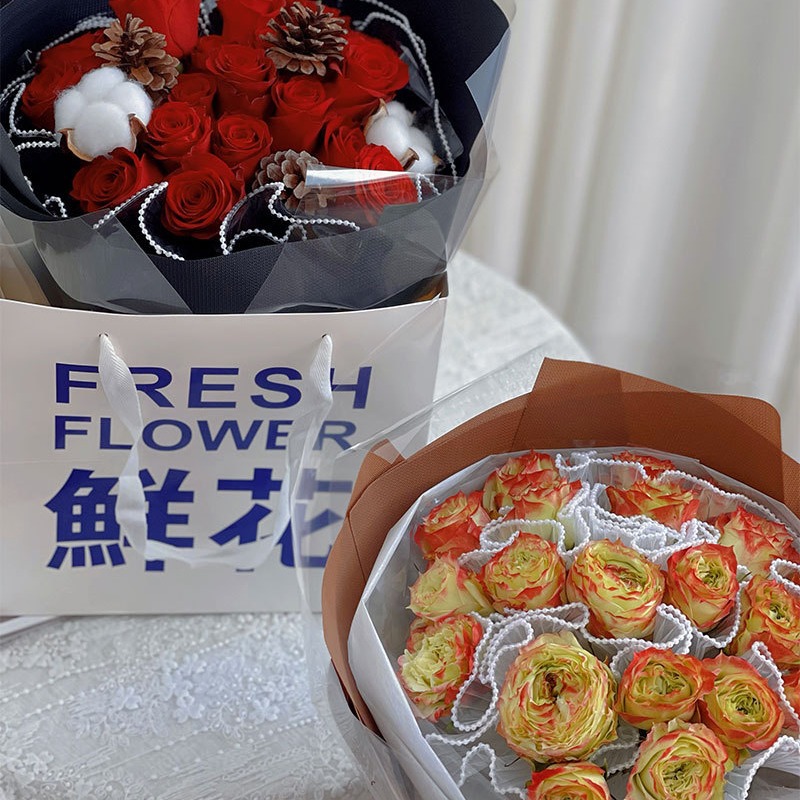 Papel de embalaje para flores con perlas onduladas, unilateral, de malla, para floristería, transfronterizo, al por mayor