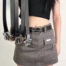 复古皮带女小众黑色设计感裤带女士牛仔裤腰带男细装饰潮女款百搭