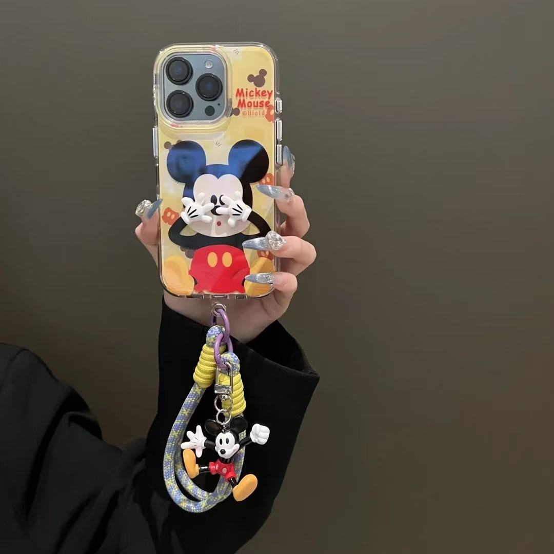 Divertido y lindo cubriéndose la cara Mickey para iphone15 funda para teléfono móvil 16ProMax Apple 14 tridimensional 13 dibujos animados 16