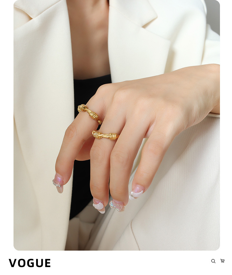 French Style Solid Color Titanium Steel Rings Stainless Steel Rings