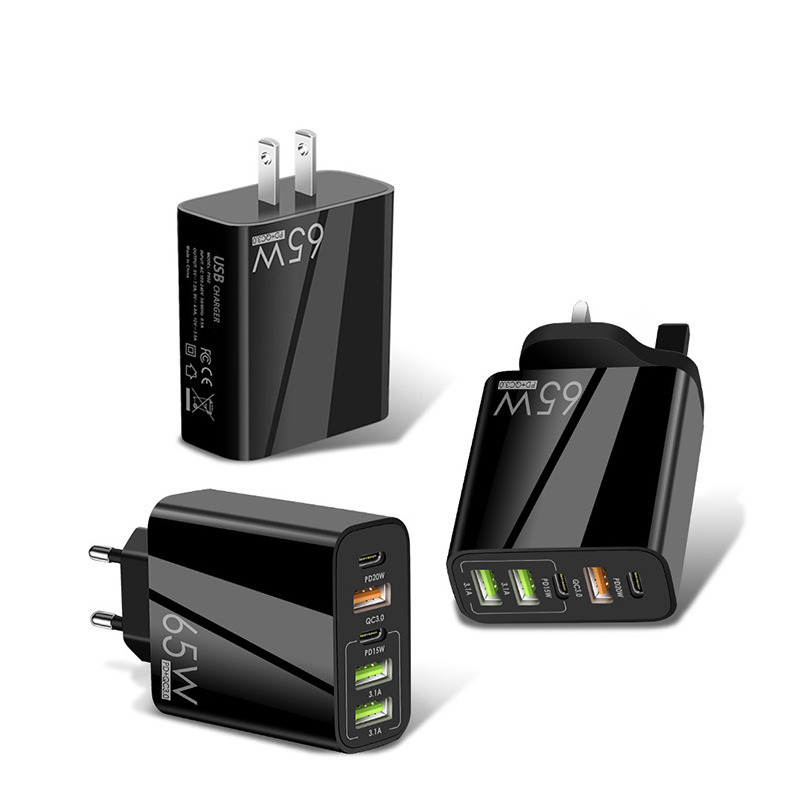 新型PD65W急速充電携帯電話充電器5V4A欧米英語PD 3USB多口アダプタ充電ヘッド|undefined