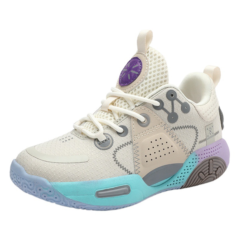 Nuevos zapatos de baloncesto para niños estilo primavera, transpirables, que absorben los golpes, resistentes al desgaste, zapatos de baloncesto prácticos para estudiantes para uso al aire libre