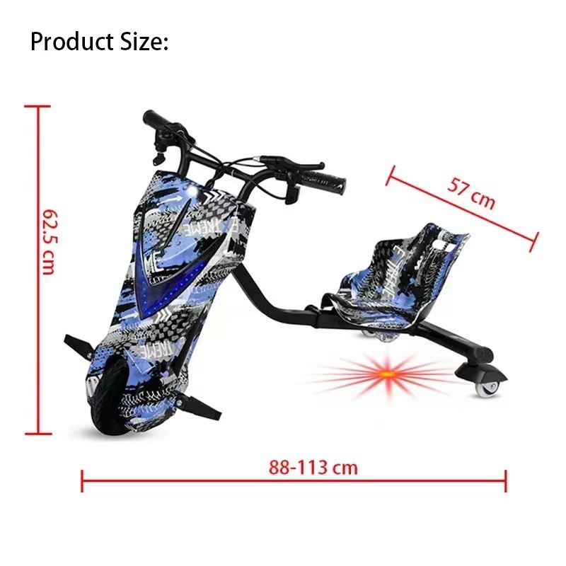 Drift Car Single Seat Adult and Children Electric Smart Motion-Sensing Square Three-Wheel Cross-Border Scooter Electric Scooter Mobility Scooter