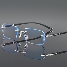 防蓝光变色近视眼镜男款无框高颜值正品潮流平光防辐射眼镜框网红