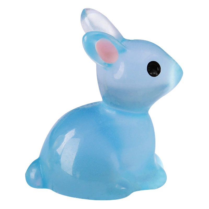 Микроландшафт из мха: милый светящийся в темноте кролик с маленькими ушками, аксессуары для декора своими руками, украшения для фермы, миниатюрные элементы ландшафтного дизайна