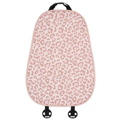 Seat cushion, seat cover summer linen car seat cover, non-slip - linen-leopard-print-cushion-with-pink-backrest