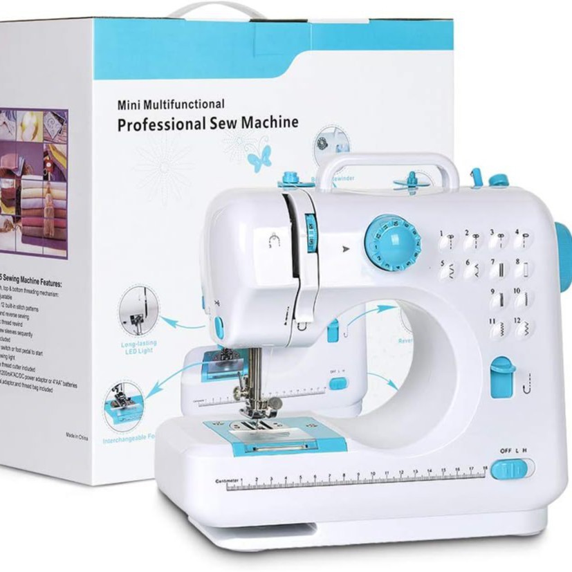 505A缝纫机带锁边脚踏迷你电动多功能衣车家庭台式小型便携缝纫机