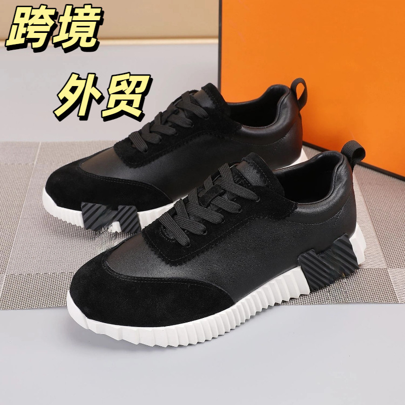 Genuine Leather European H Brand Men's Shoes Trendy Comfortable Sneakers Casual 25 Summer Breathable Sports Shoes Light Luxury High-End Feel