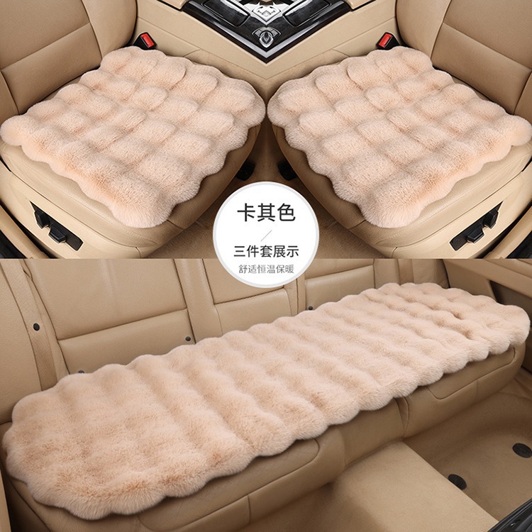 Zongheng Rabbit Fur Plush Car Mat Winter Thickened Plush Seat Cushion Non-Slip Leather Motorcycle Cover New Style Cover Cloth Wholesale