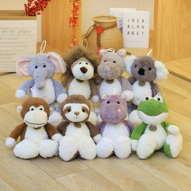 Animales del bosque León Mono Muñeca Dibujos animados Peluches Muppets Niños Juguetes Árbol Rana Calmante Muñeca de comercio exterior