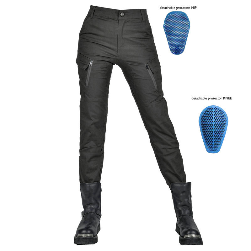 Volero motocicleta cuatro estaciones anti-caída ciclismo pantalones transpirable de cintura alta Mujer Caballero motocicleta anti-caída pantalones de silicona equipo de protección