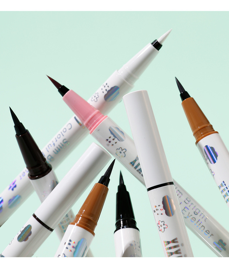 xixi Cool and Stylish Eyeliner Liquid Pen, colorful, extremely fine, quick-drying, waterproof, sweat-proof, long-lasting without smudging shadows, and a sleeping silkworm pen undefined