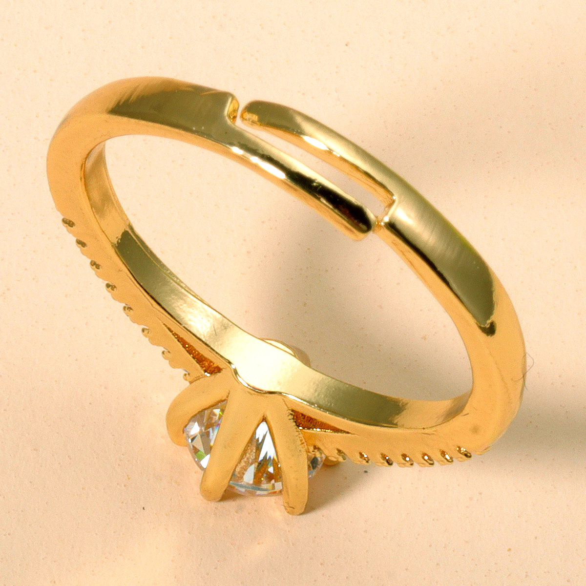 Korean Geometric Inlaid Zircon Open Ring Wholesale display picture 6