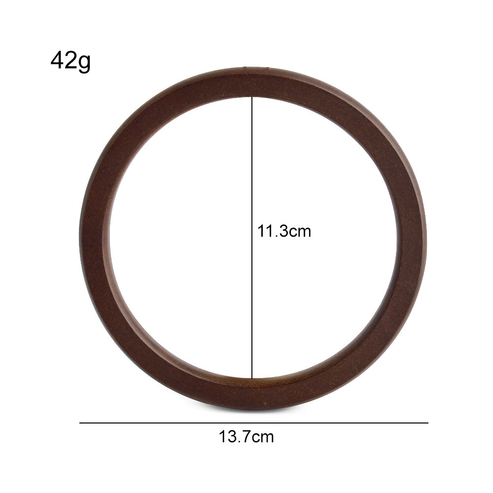 Fábrica de suministro directo de bolsas de gancho redondas de madera 14CM mangas de anillo de madera 11CM accesorios de bolsas