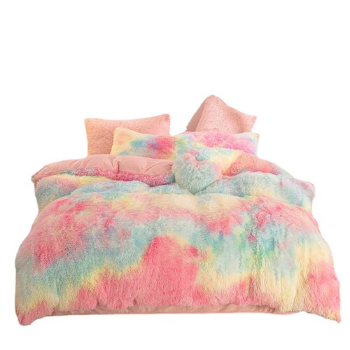 Mink velvet four-piece set, winter plush quilt cover, pillowcases, crystal velvet sheets, milk velvet set wholesale cross-border