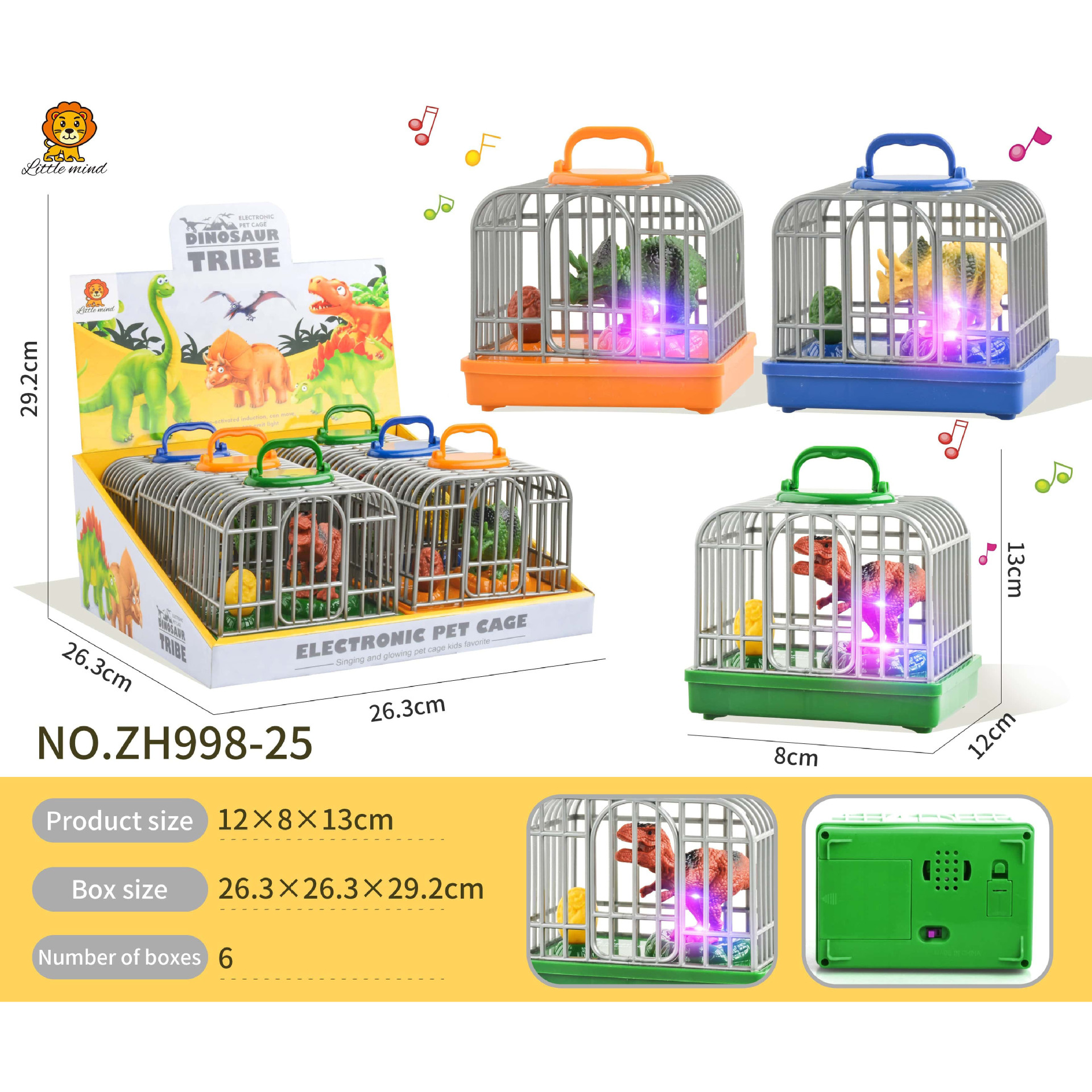 Jaula de Pájaros de Simulación con Control de Voz, Plástico, Sonido y Luz, para Niños