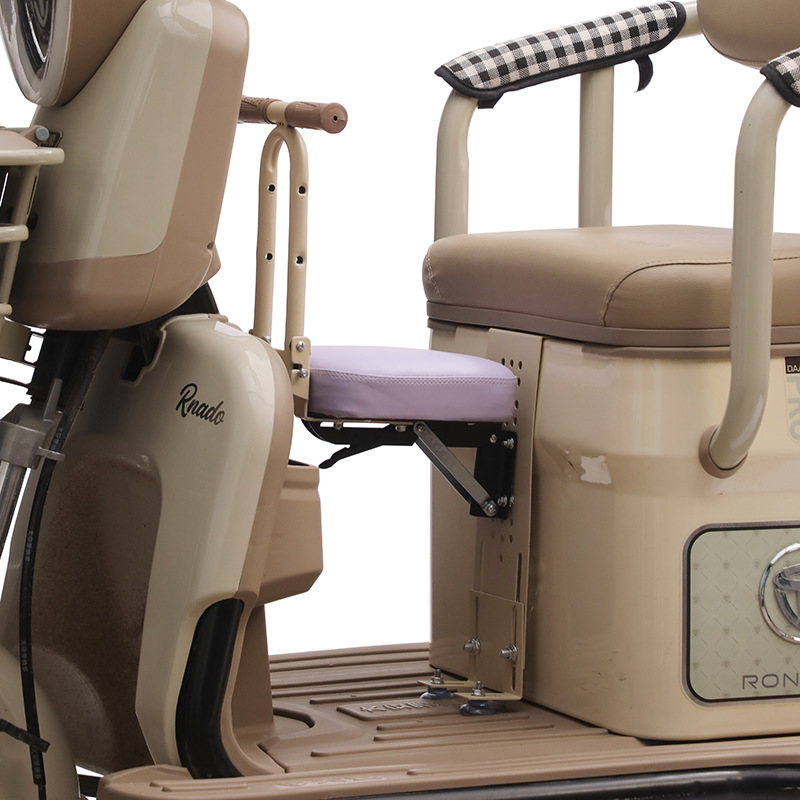 Electric Tricycle Front-Mounted Child Seat, No-Drill Folding Seat, Universal Safety Baby Seat for Tricycles