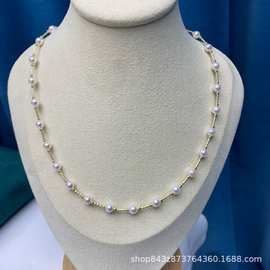 通体G18K金管及尾链 搭配淡水AK小灯泡5-6mm 高级感满满