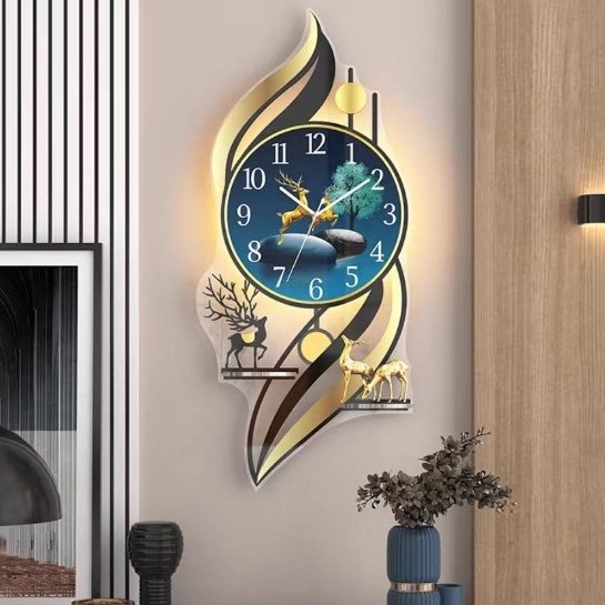 Reloj de arte, reloj, reloj de pared, sala de estar, hogar, moda, decoración de lujo ligero nórdico creativo, reloj simple, reloj de cuarzo en la pared