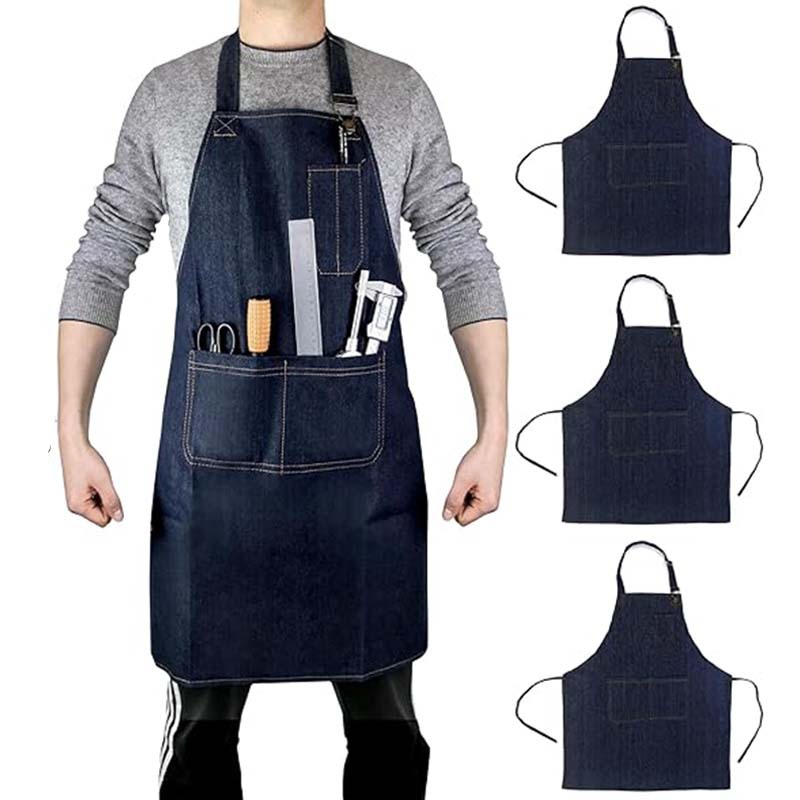 Transfronterizo Amazon delantal vaquero barista barbería ropa de trabajo delantal hombre y mujer cocina doméstica al por mayor personalizada