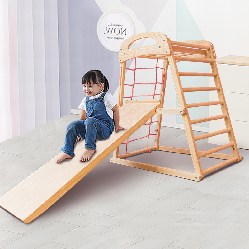子供の木の登り棚の室内の小型の登りは赤ちゃんの家庭用滑り台のブランコのロッククライミングの組み合わせのおもちゃを鍛えます。|undefined