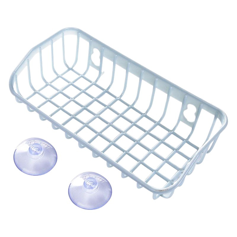 Estante de almacenamiento de cocina fregadero de almacenamiento ventosa estante de esponja estante de almacenamiento rack de drenaje sin perforaciones