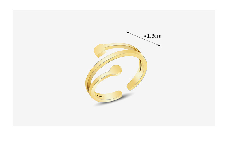 hot sale irregular opening nonadjustable ring Korean 18K real gold plated titanium steel finger ringpicture10