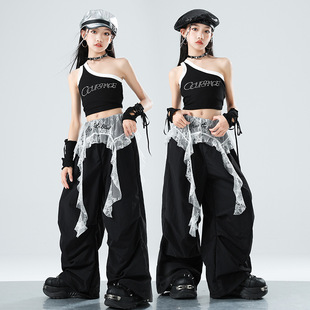 街舞爵士舞演出服嘻哈jazz舞蹈服装练功服hiphop儿童街舞潮服套装-阿里巴巴