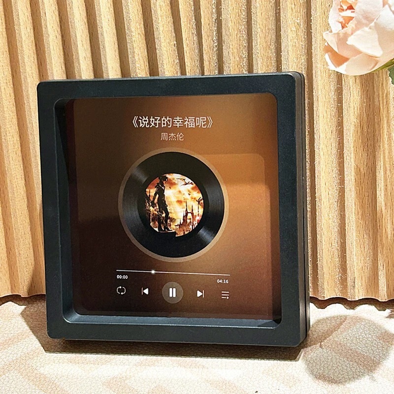 歌う音楽冷蔵庫マグネットフォトフレームビニールレコード、カップル、友人、親友用|undefined