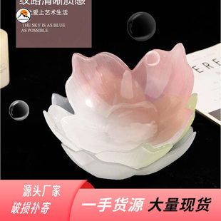 Nordic Creative Lily Irregular Glass Bowl Vegetable Salad Bowl Petal Pets Sweed Bowl Breakfast Breakfast Fruit Bowl