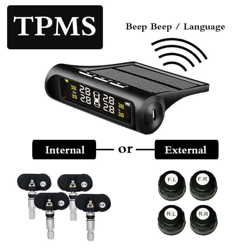Car Tire Pressure Monitor Wireless Built-In and External Tire Pressure Detector Intelligent Monitoring Tpms Manufacturer Wholesale