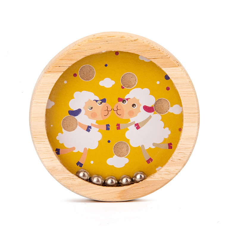 Weiwei Tiger Wood Play Pocket Balance Bead Juego de entrenamiento de coordinación ojo-mano para niños Puzzle Ball Rolling Toys de madera