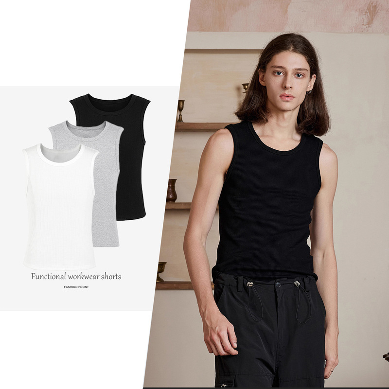 [CSMY] version invincible 4JUNKS <life> pit thread vest cotton sports sweat absorption