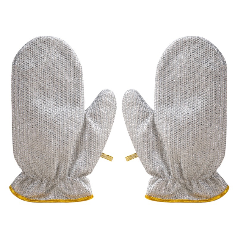 Guantes de alambre de acero de doble cara de PVC, desincrustantes, para cocina y limpieza del hogar
