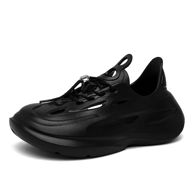 2024 verano nuevo hombre respirable agujero zapatos gruesos pedalear sensación de conducir sandalias al aire libre zapatos de playa para hombres