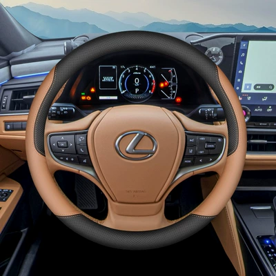 Suitable for 2025 Lexus Es200 Es300H Steering Wheel Cover Nx260 Rx350H Ultra-Thin Handlebar Cover (Steering wheel cover) - black-akiyama-chestnut-set-type-ultra-thin-style-default