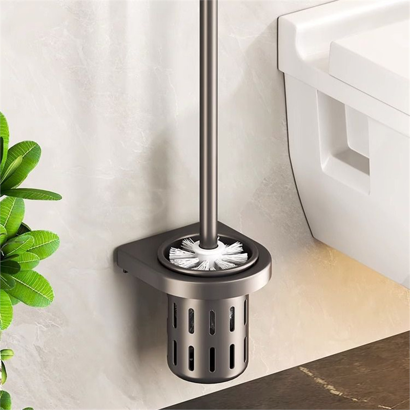 Toilet Brush Holder, No-Drill, Household Use, No Dead Corners, Bathroom Toilet Cleaning Brush Set