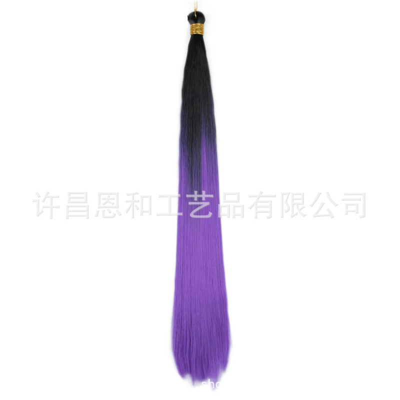 跨境欧美无痕接发脏辫长直发发把高温丝假发straight bulk hair|undefined