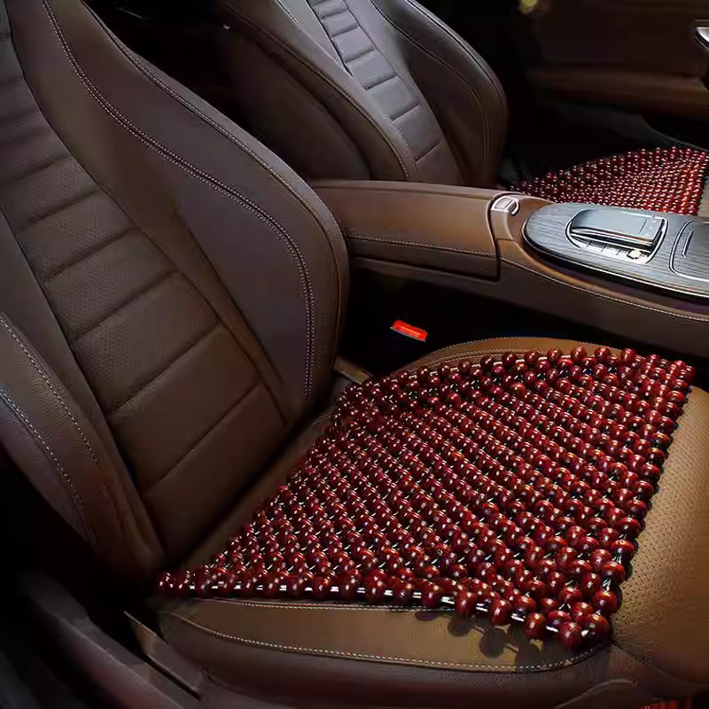 Seat cushion, seat cover | Universal Bead Cushion Summer - red-paint-bottomless-square-cushion-eucalyptus-wood