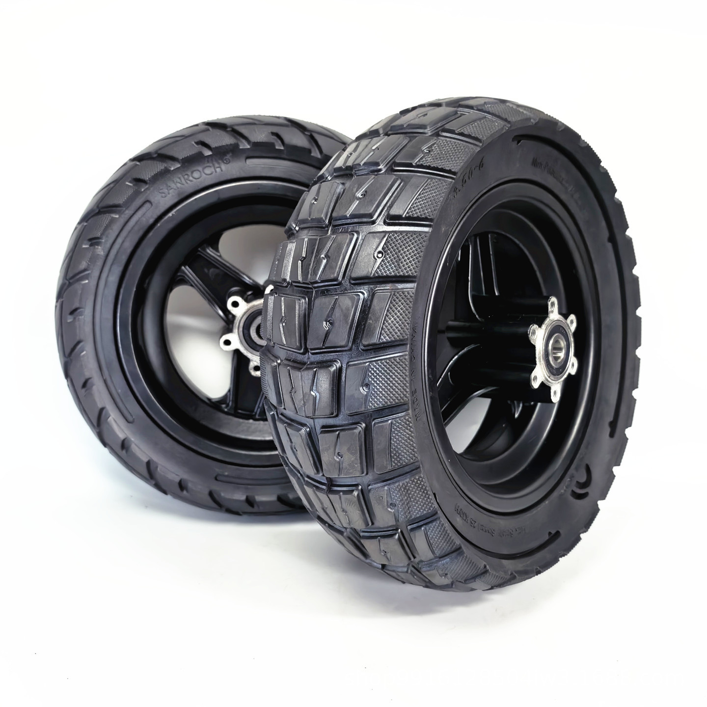 3.50-6 hollow solid tire complete wheel assembly for electric scooters, front wheel off-road anti-explosion tire wheel assembly