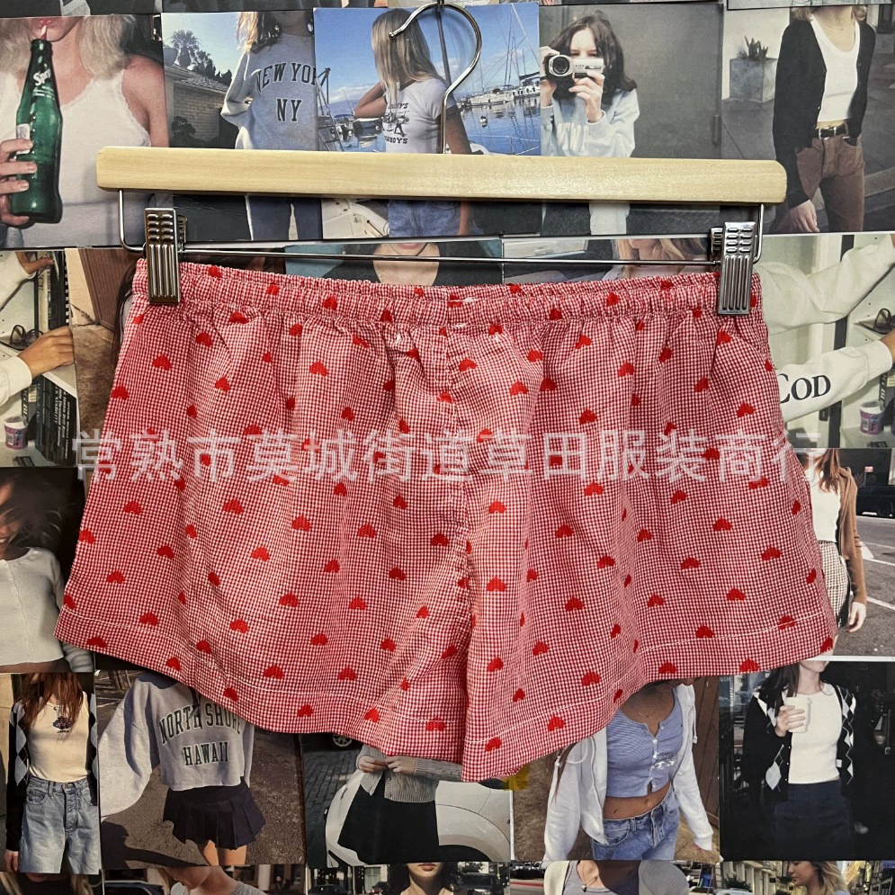 Красные цветные шорты, брюки, oversize, свободный крой, эластичный пояс